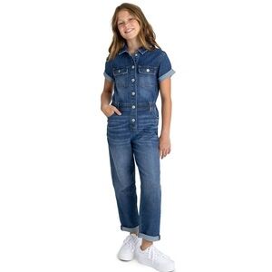 Jordache Girl’s Youth Size Short-Sleeve Denim Coveralls